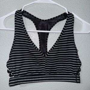 Victoria's Secret Black and White Striped Sports Bra